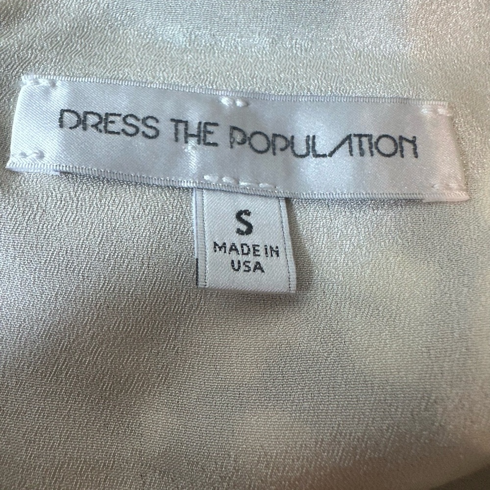 NWT Dress the‎ Population white/blue floral dress sheer insert size small - Picture 11 of 12